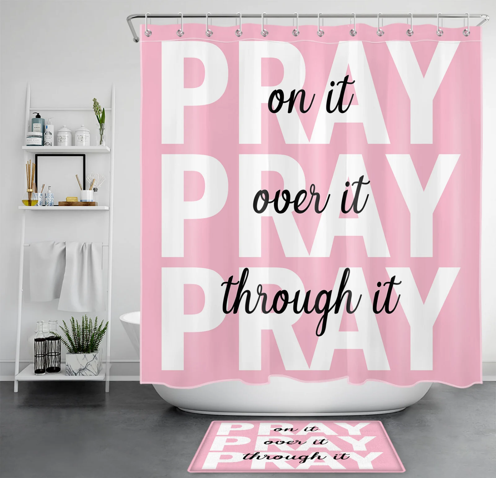 Bible Verse Blue Lighthouse Nautical Shower Curtain Bible Verse Blue Lighthouse Nautical Shower Curtain