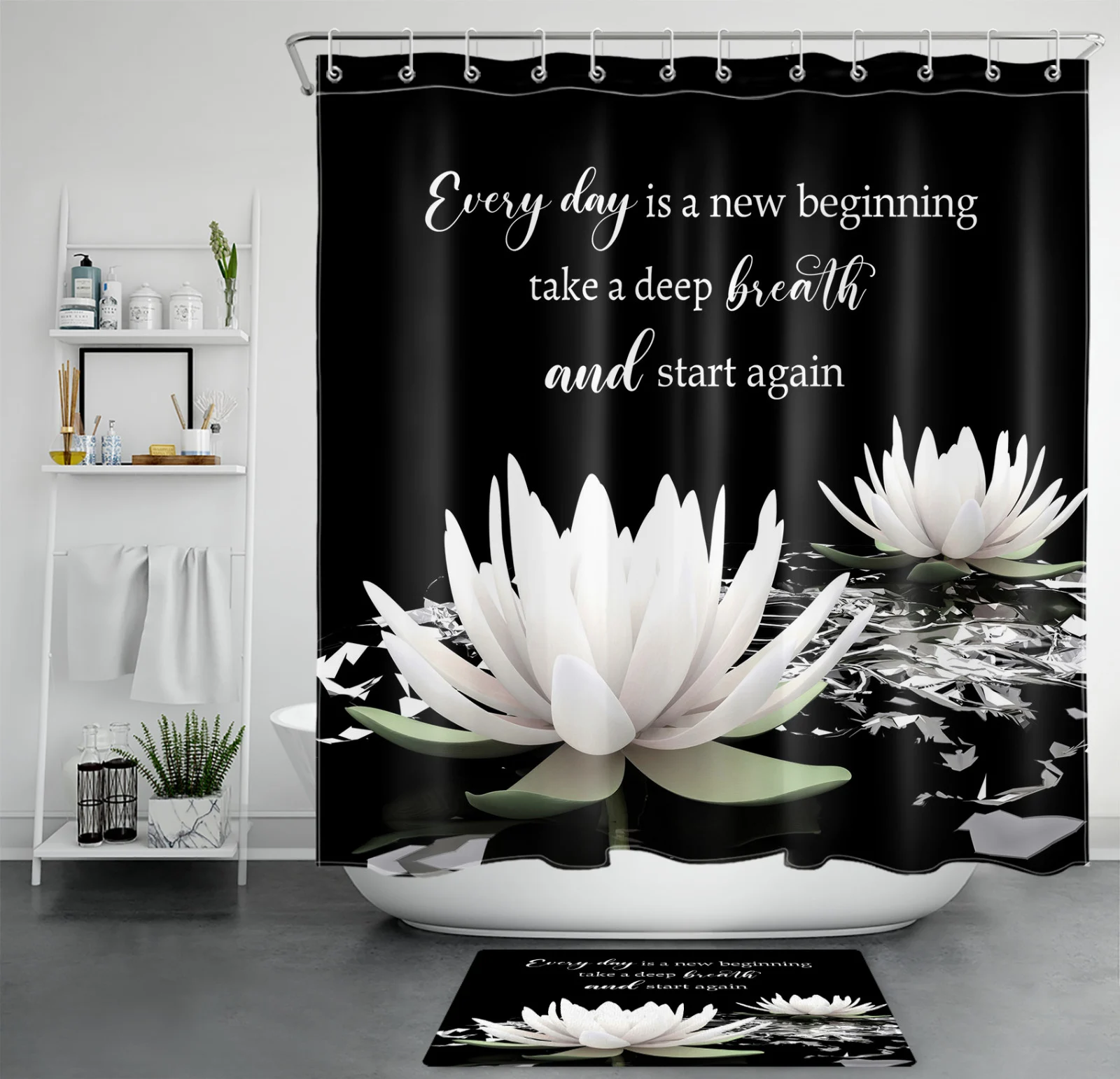 Inspirational Seashell Blue Ocean Beach Shower Curtain