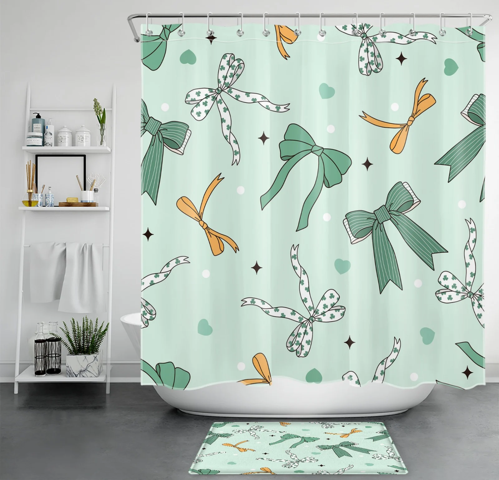 Vintage Aesthetic Black and White Floral Shower Curtain