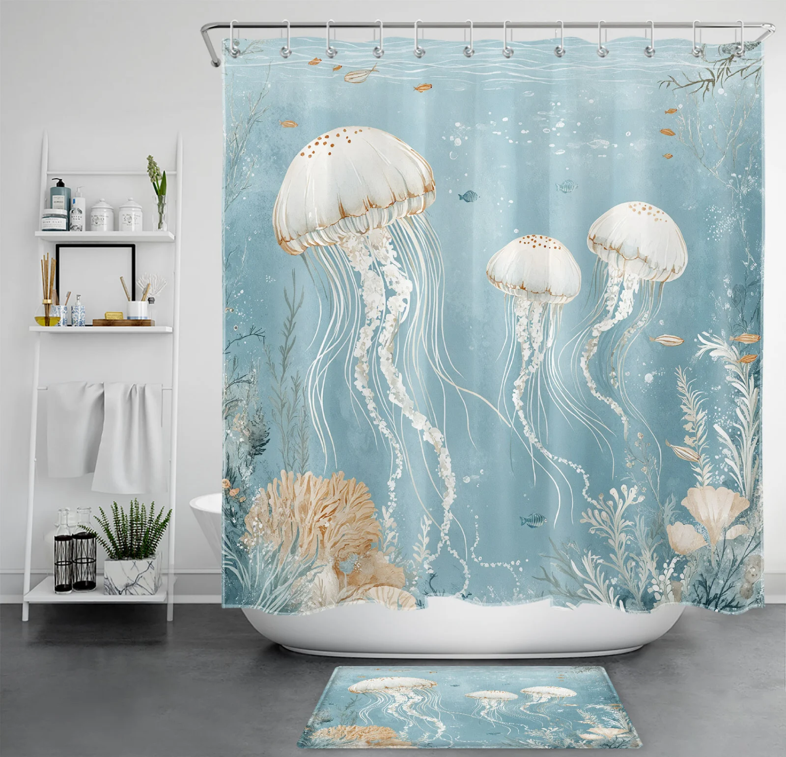 Summer Nature Butterfly Yellow Sunflower Shower Curtain