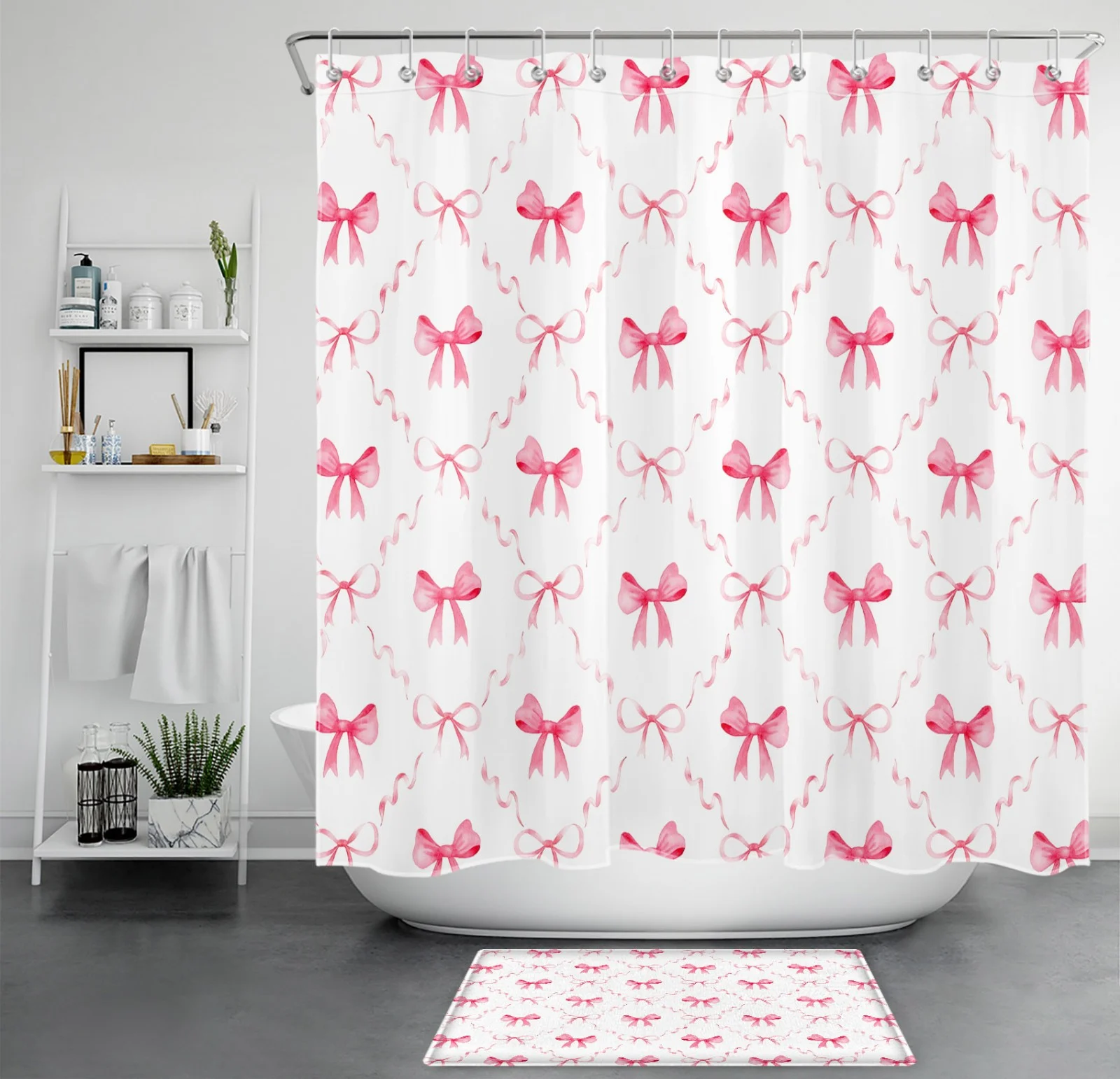 Wildlife Animals Leopard Red Floral Shower Curtain