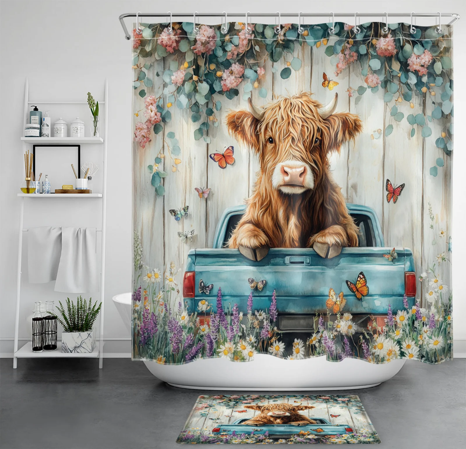 Retro Gold Textured Black and Gray Marble Shower Curtain