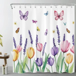 Rustic Green Leaves Succulent Plant Shower Curtain