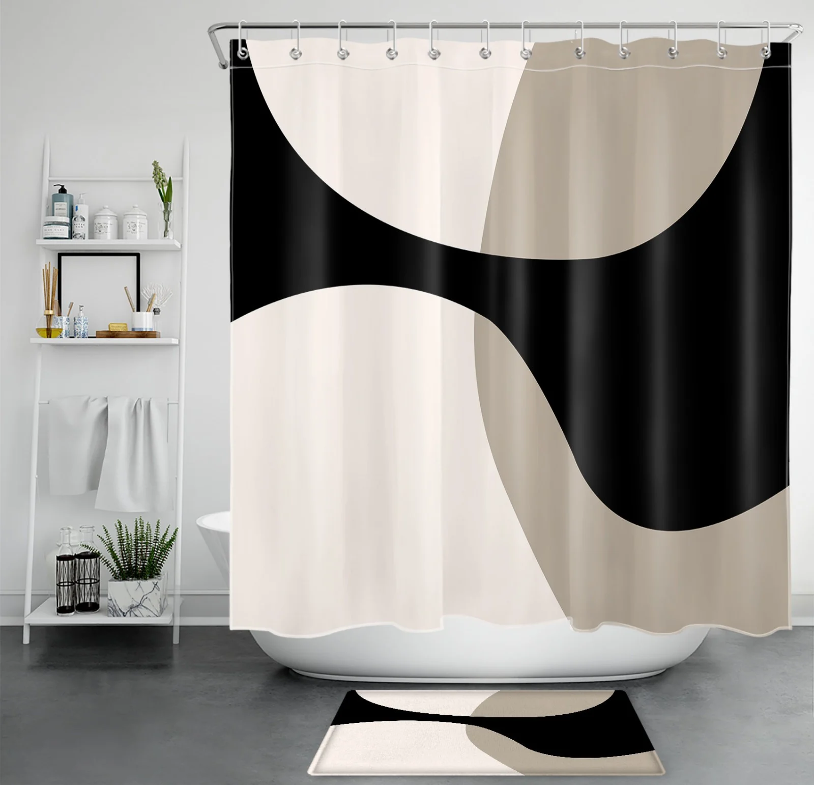 Winter Forest Cardinal Christmas Snowman Shower Curtain