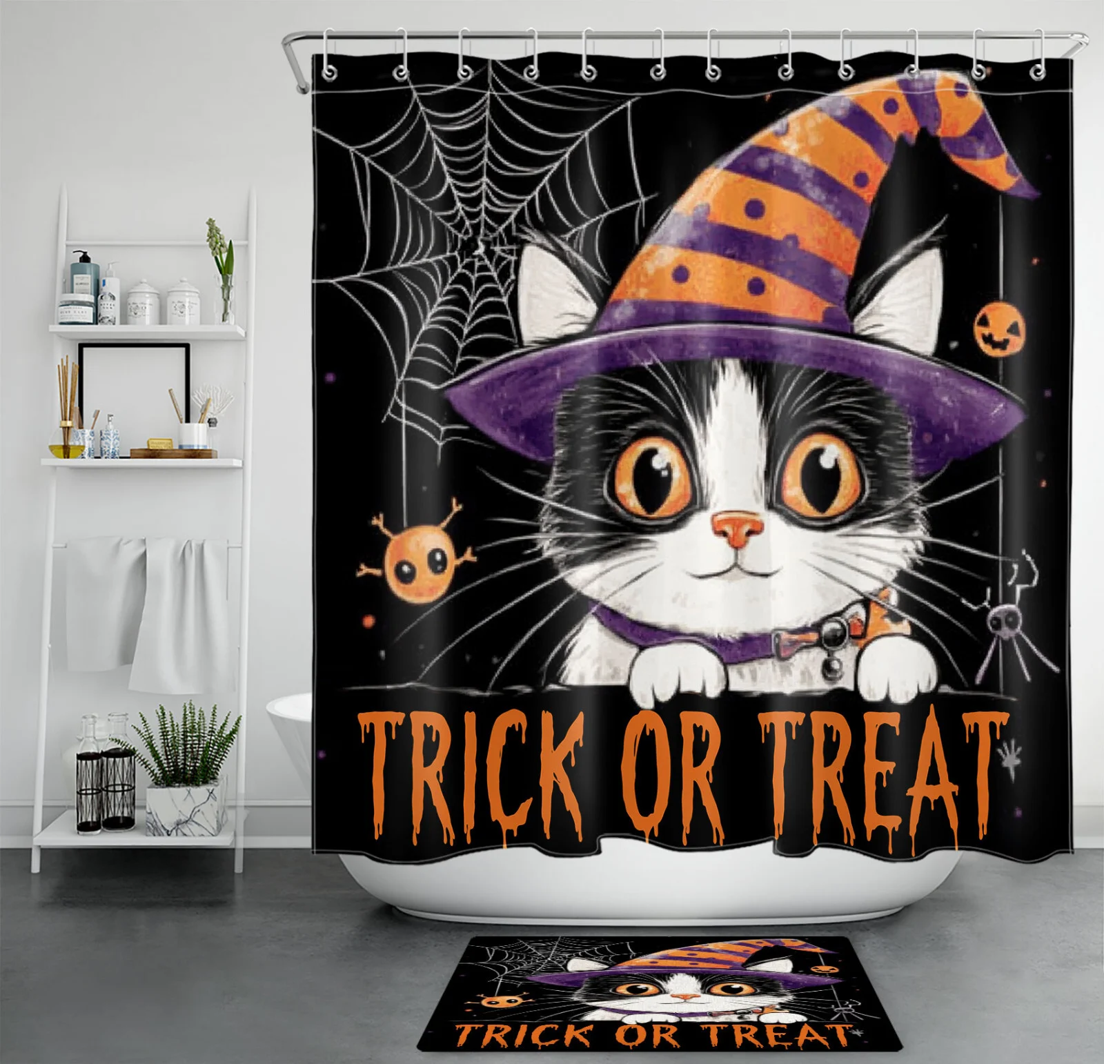 Yellow Sunflower Orange Leaf Fall Pumpkin Shower Curtain