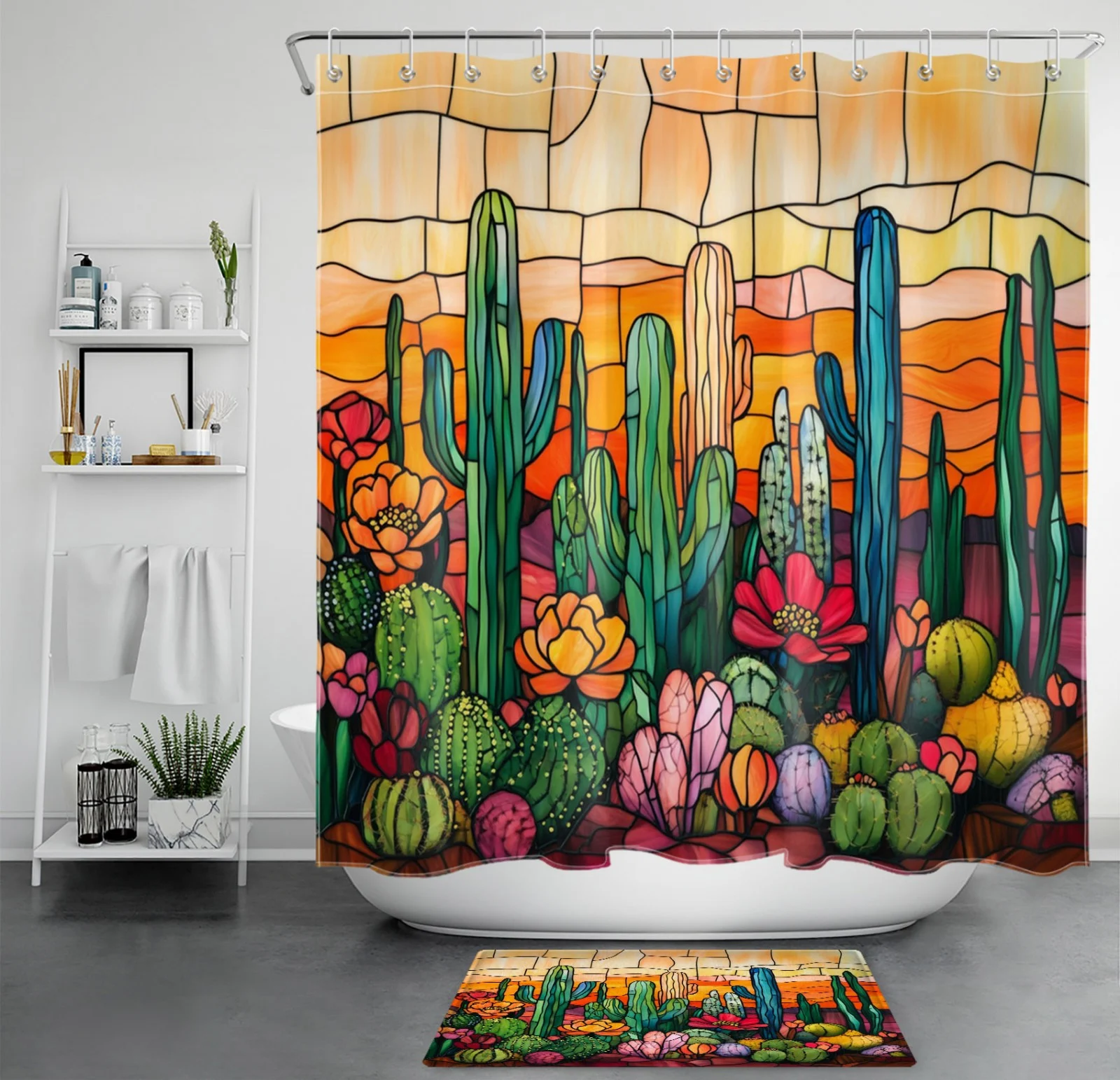 Black Striped Pink Love Heart Valentines Shower Curtain