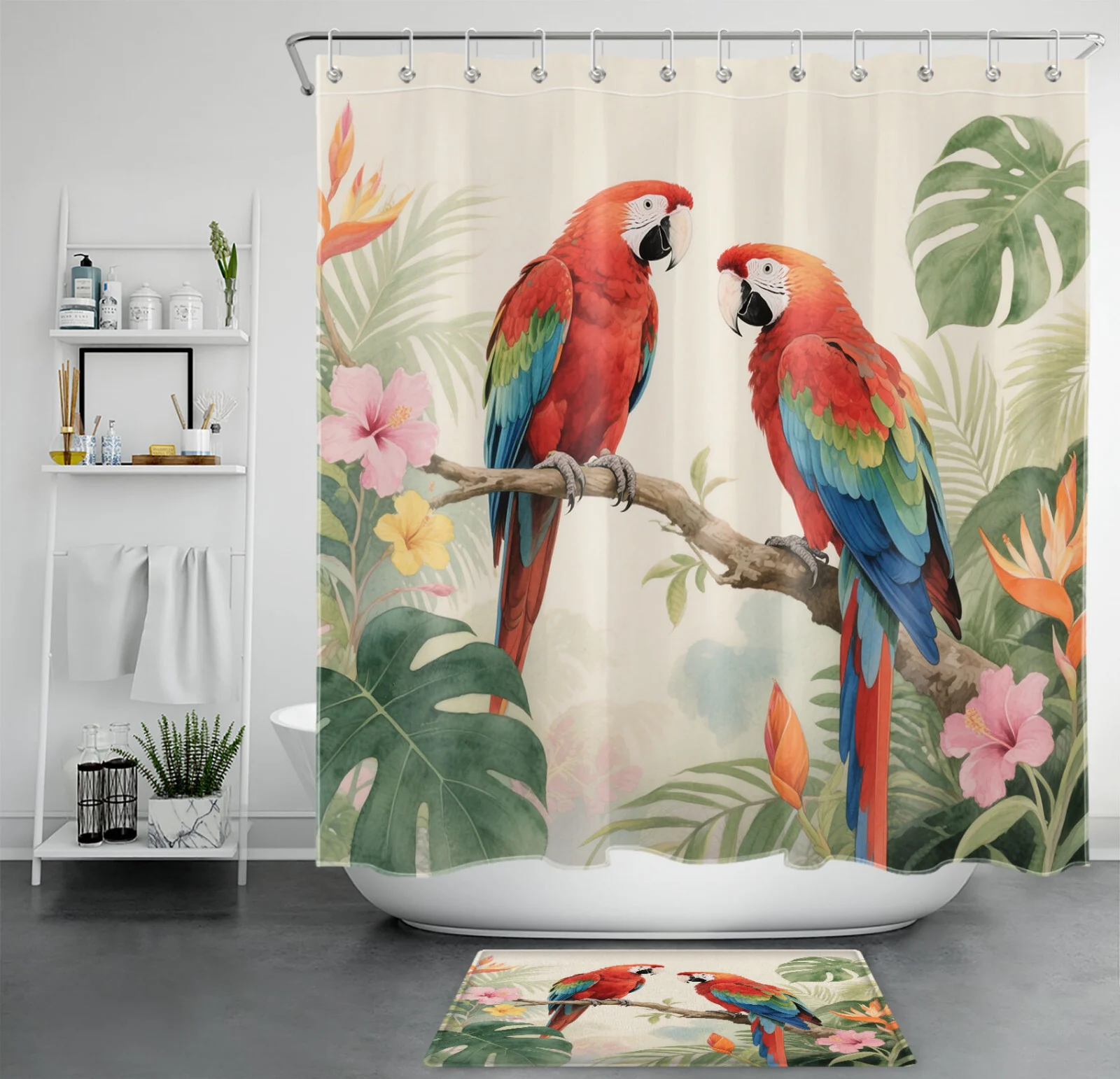 Nautical Surfboard Hawaii Ocean Beach Shower Curtain