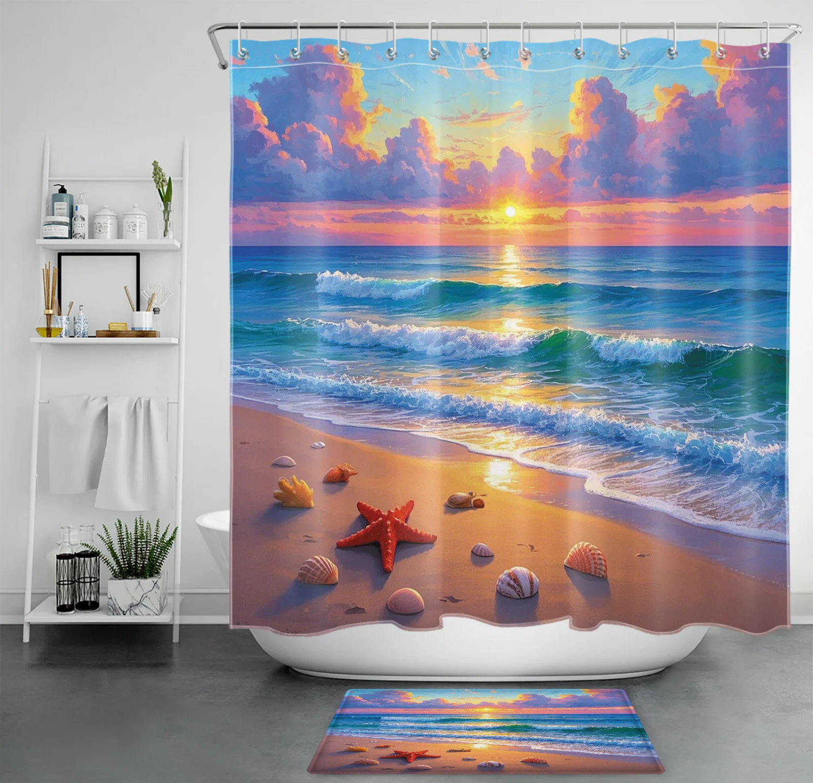 Nautical Coastal Ocean Animals Sea Turtle Shower Curtain