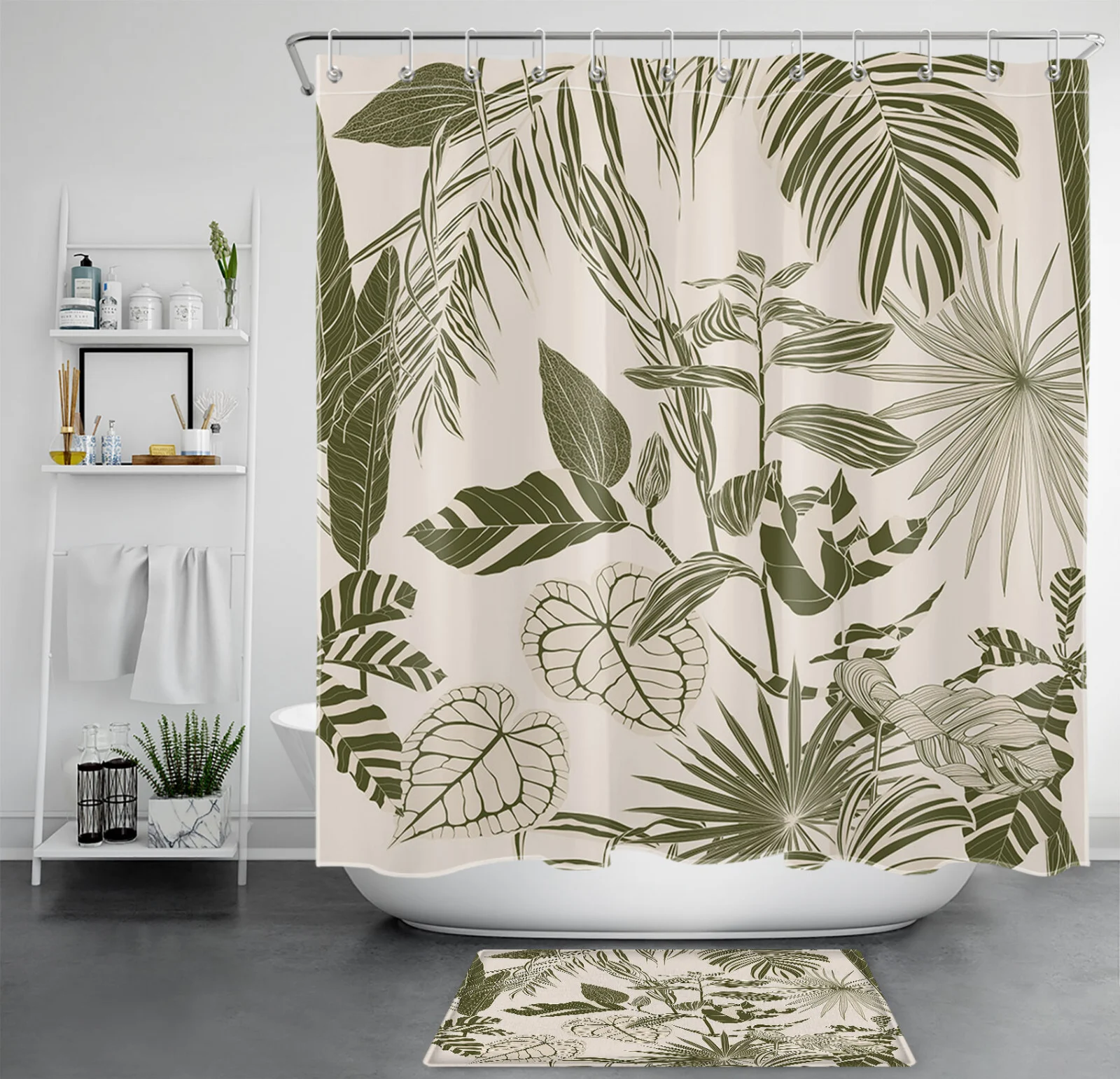 Beach Ocean Teal Blue Coastal Seashell Shower Curtain