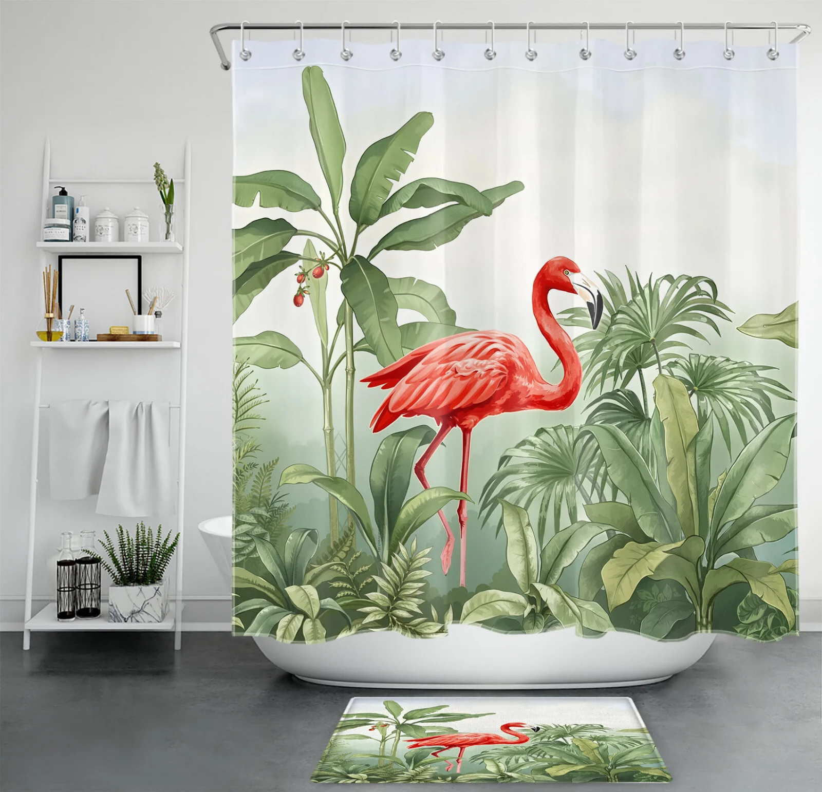 Bible Verse Butterfly Pink Daisy Floral Shower Curtain