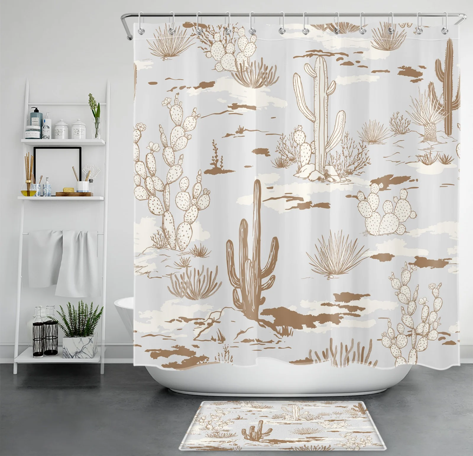 Spring Garden Botanical Colorful Floral Shower Curtain