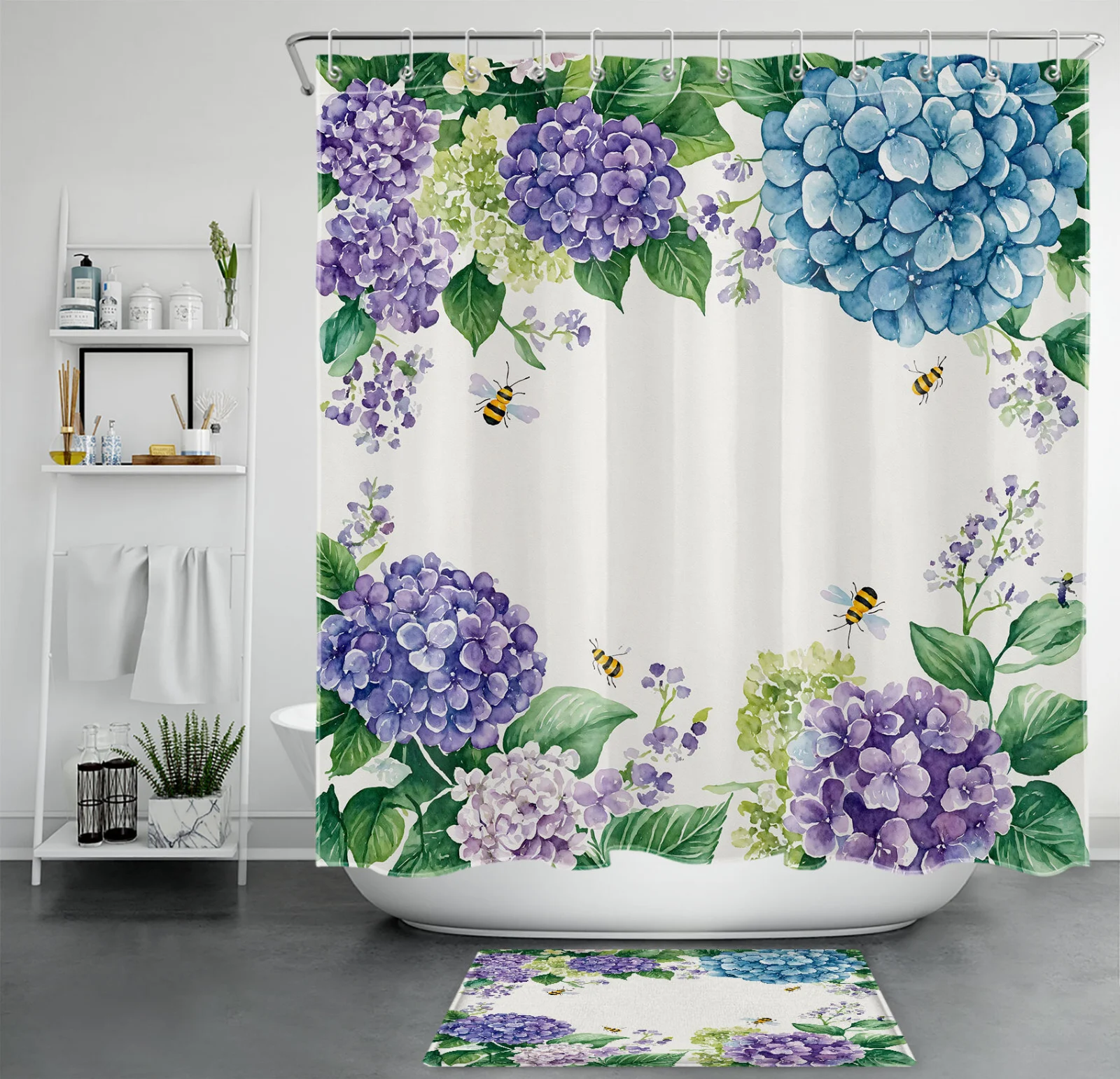 Summer Coastal Blue Ocean Flip Flops Beach Shower Curtain