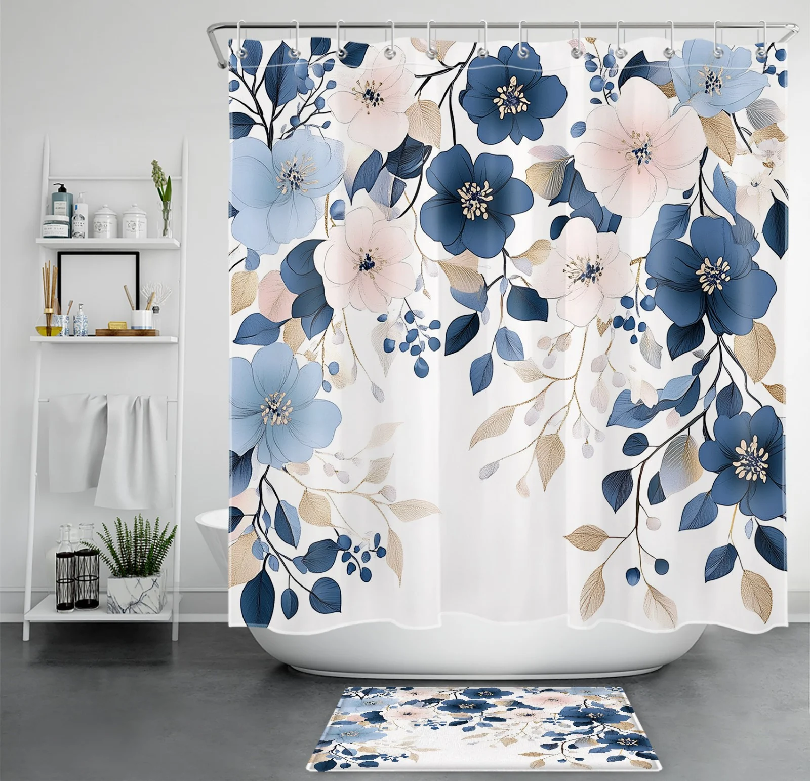 Colorful Garden Bloom Botanical Shower Curtain