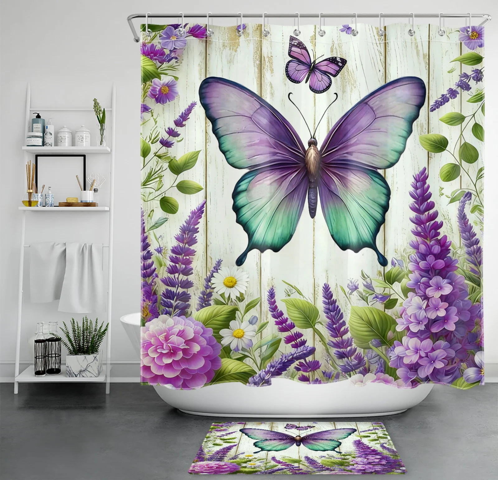 Pastel Heart Striped Pink Valentines Shower Curtain