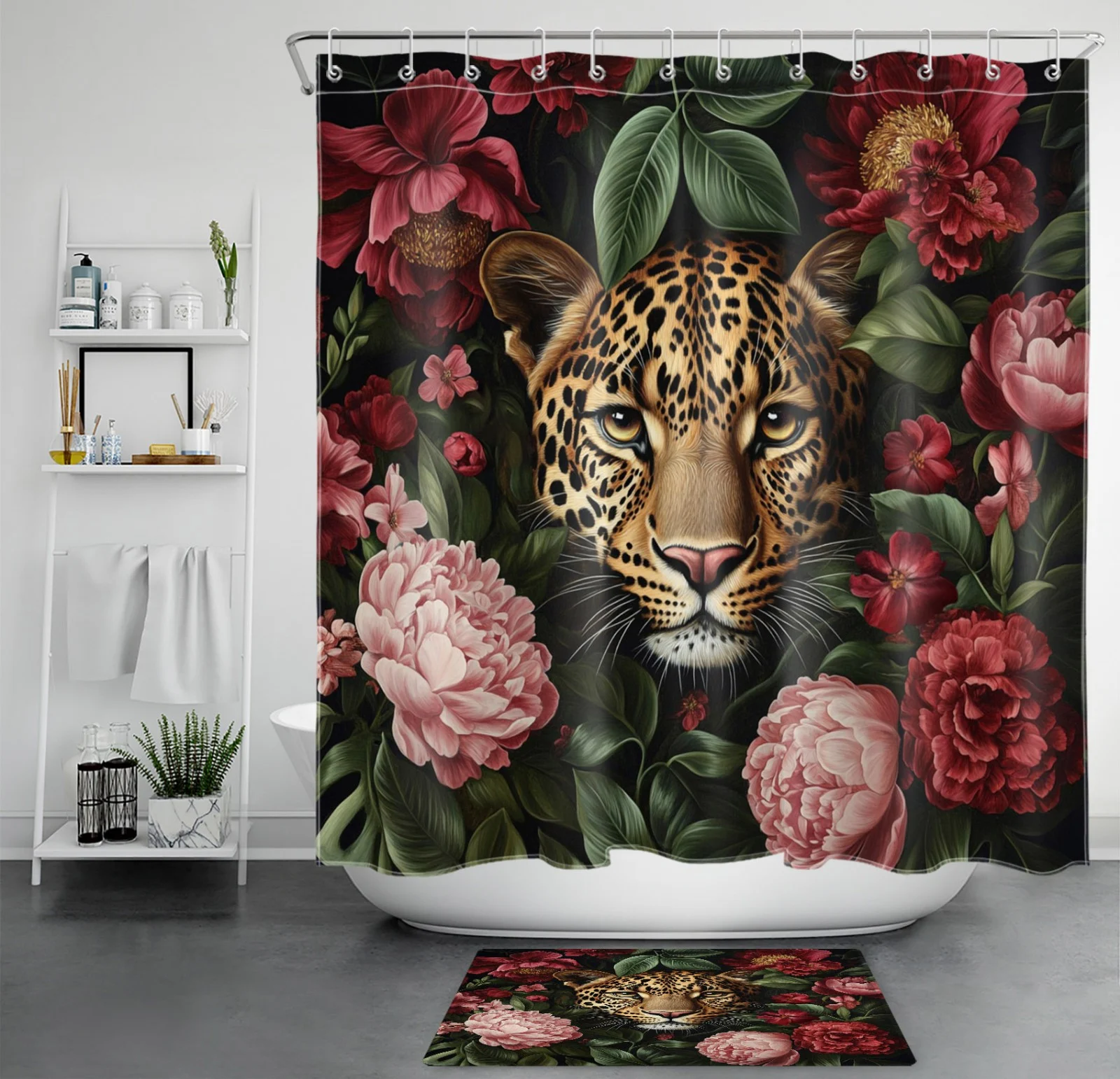 Pink Bathtub Green Animal Funny Frog Shower Curtain