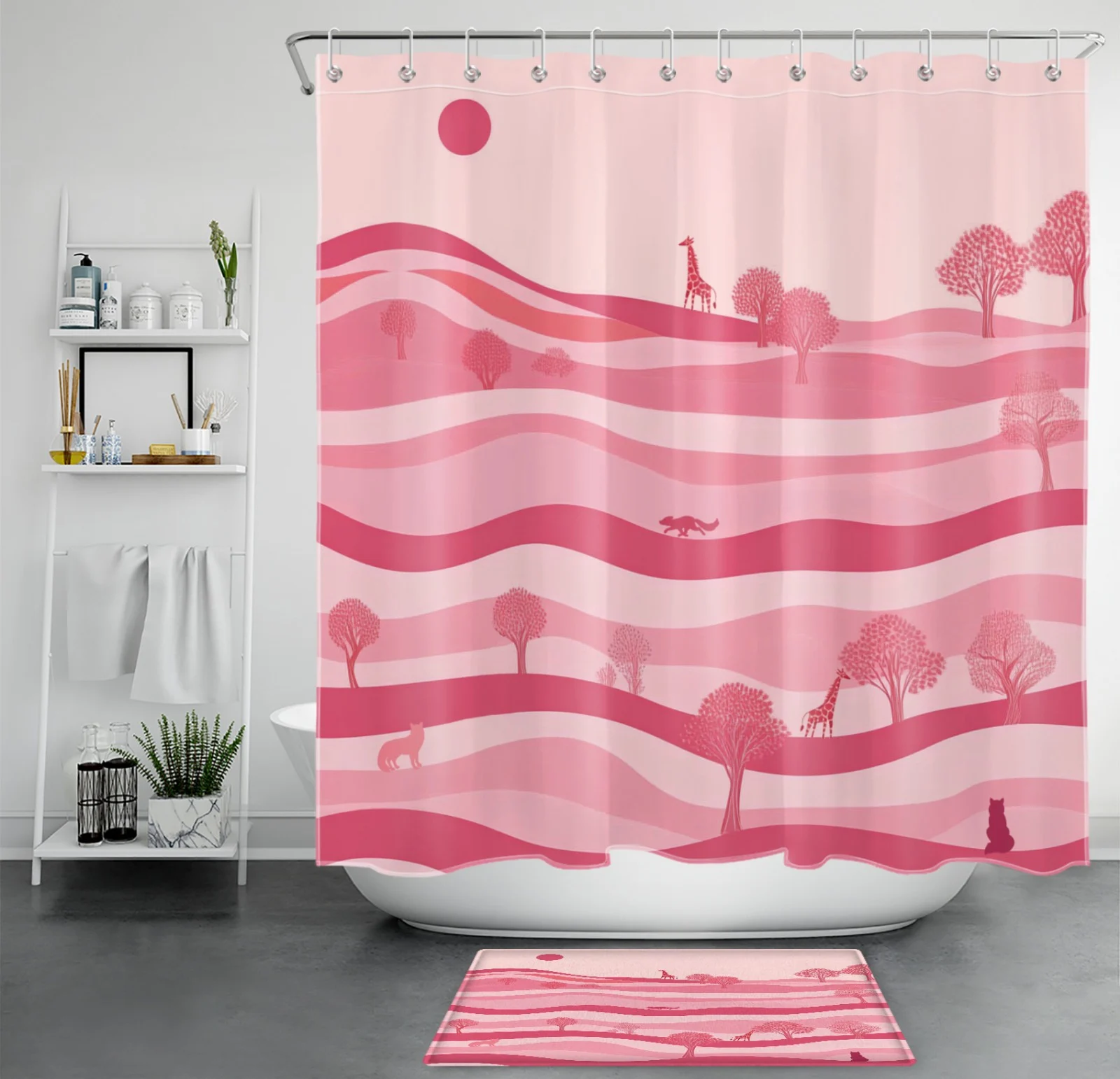 Brown Botanical Leaf Orange Floral Black Shower Curtain Brown Botanical Leaf Orange Floral Black Shower Curtain