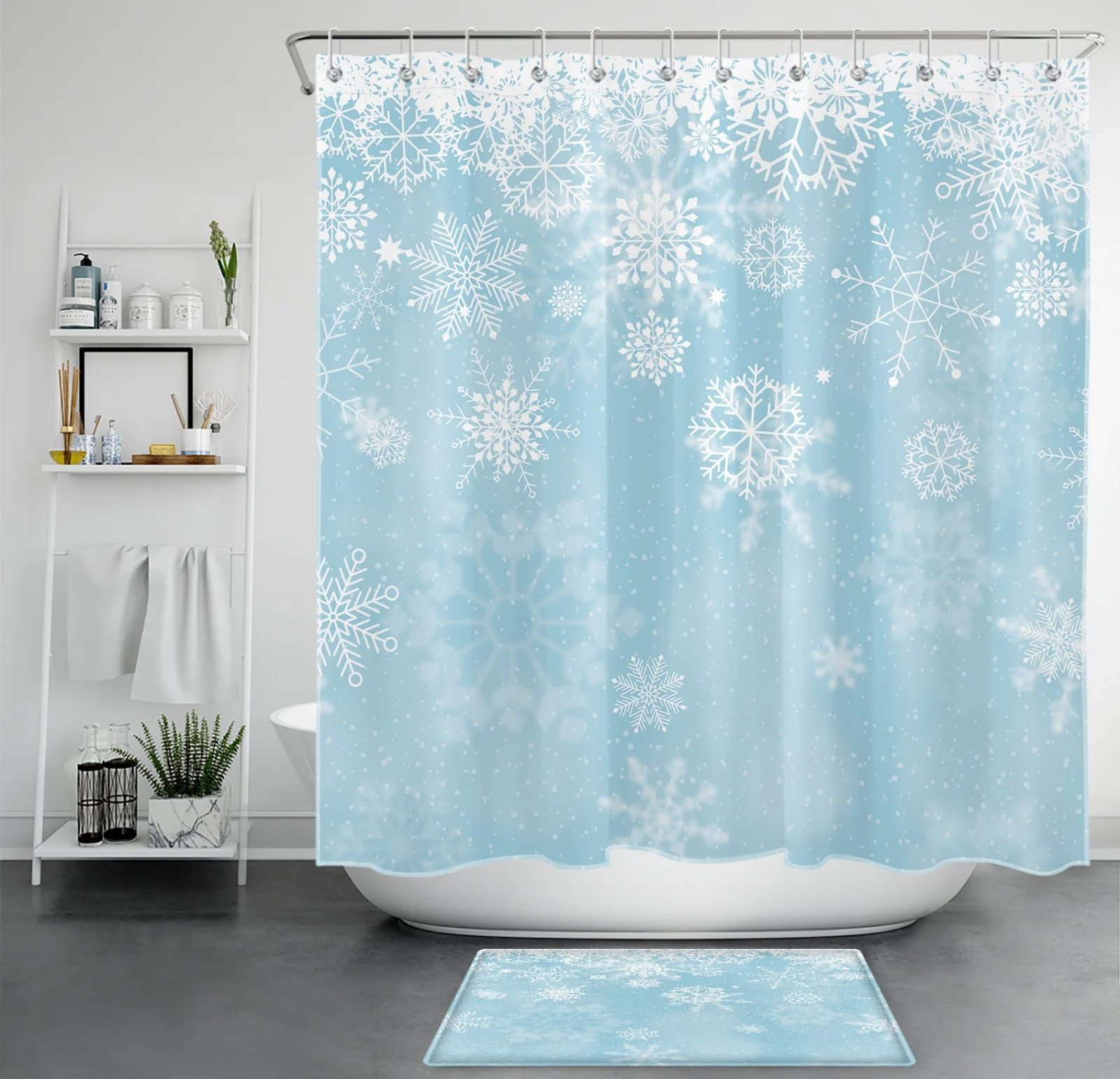 Butterfly Botanical Gray and Pink Floral Shower Curtain