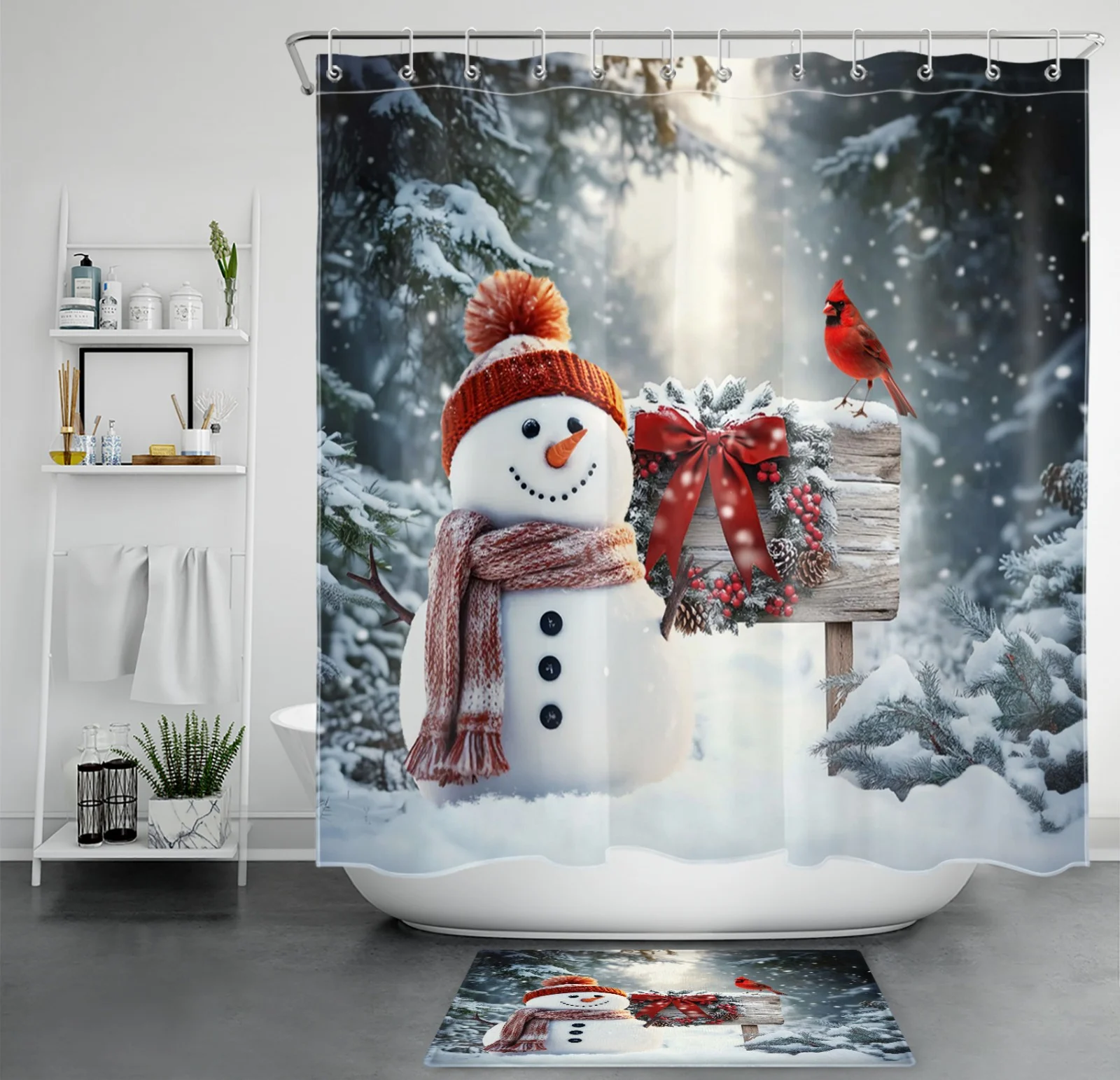 Retro Abstract Geometric Black and Cream Shower Curtain