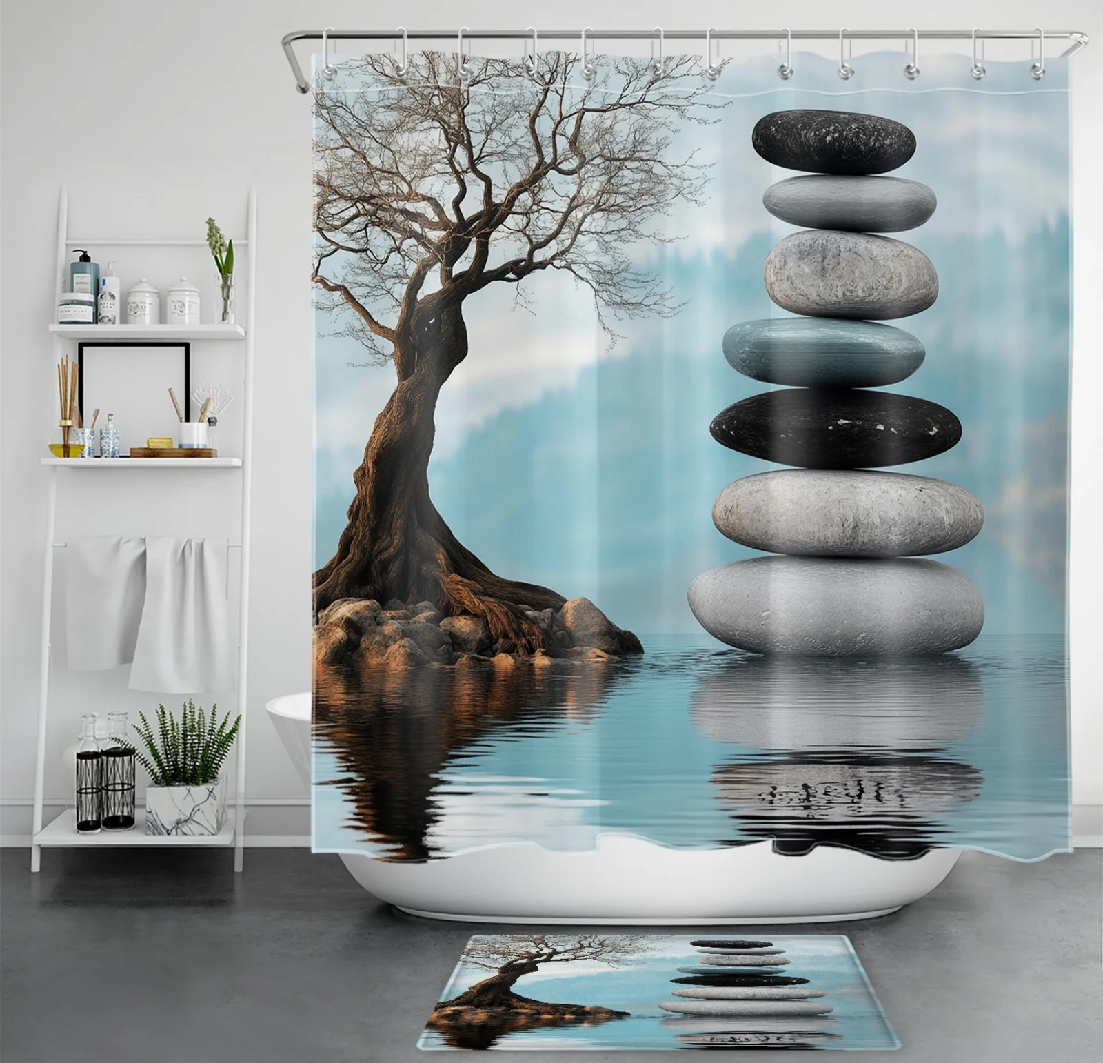 Butterfly Watercolor Colorful Floral Shower Curtain